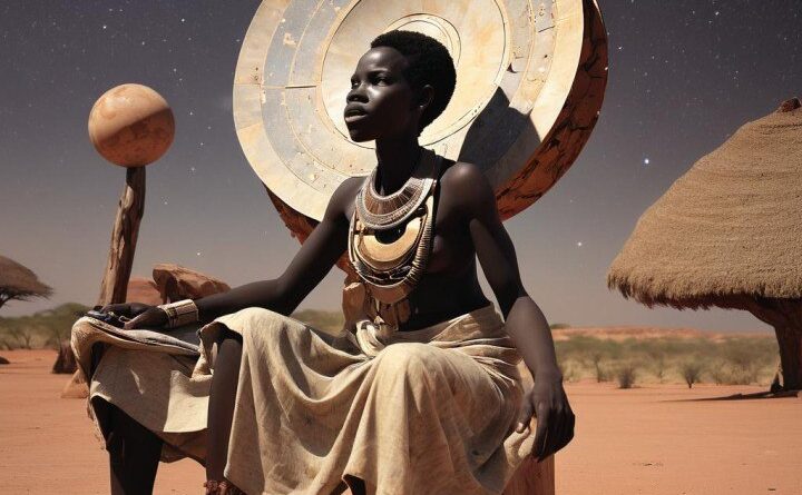 A man sitting outside his home, looking at the night sky.